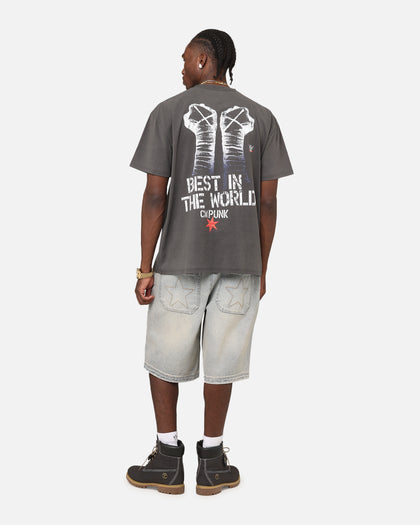 Culture Kings X WWE CM Punk Heavy T-Shirt Black Wash