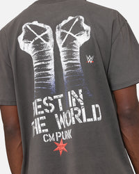 Culture Kings X WWE CM Punk Heavy T-Shirt Black Wash