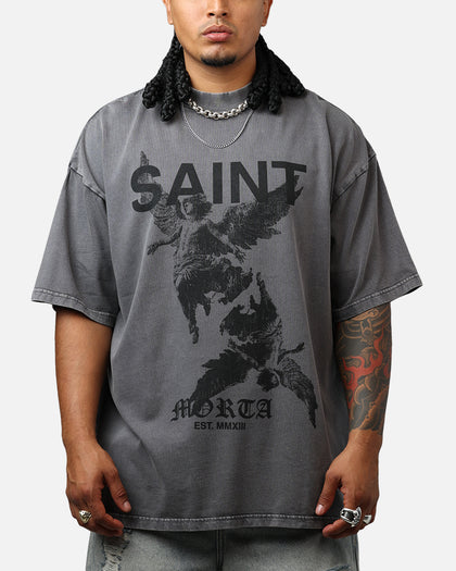 Saint Morta Heavens Mock T-Shirt Washed Charcoal