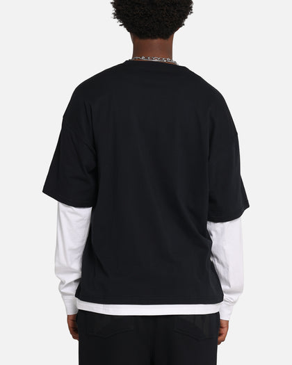 G N Roses Roses Layered Long Sleeve T-Shirt Black Wash