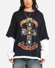 G N Roses Roses Layered Long Sleeve T-Shirt Black Wash