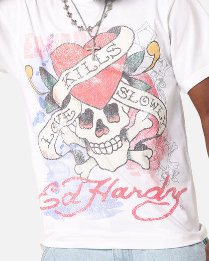 Ed Hardy Love Kills Slowly Vintage T-Shirt White