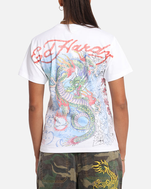 Ed Hardy Rising Dragon Vintage T-Shirt White