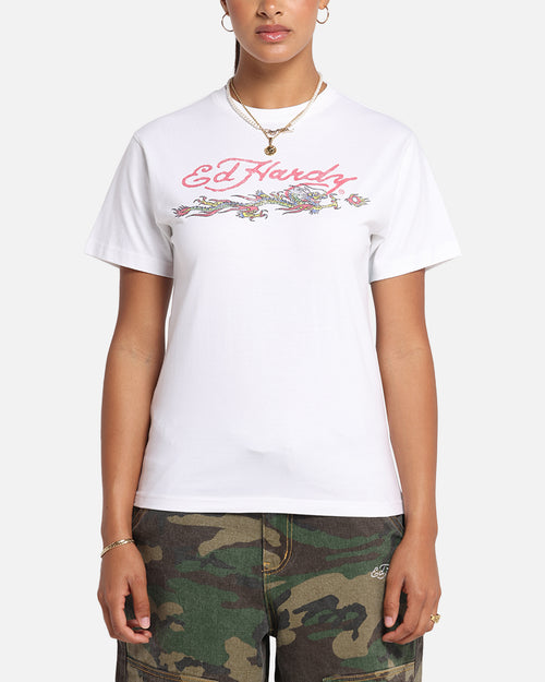 Ed Hardy Rising Dragon Vintage T-Shirt White