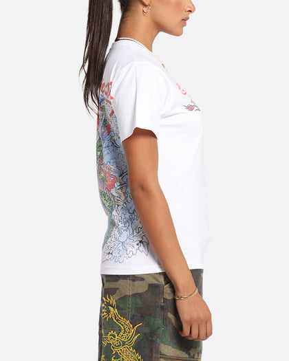 Ed Hardy Rising Dragon Vintage T-Shirt White