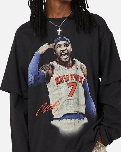 Mitchell & Ness New York Knicks Melo State Of Mind Long Sleeve T-Shirt Faded Black