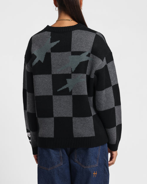 Loiter Checker Knit Sweater Black/Grey