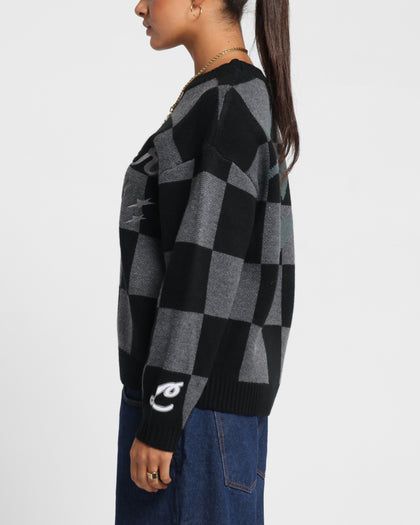 Loiter Checker Knit Sweater Black/Grey