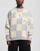 Loiter Checker Knit Sweater Grey/Off White