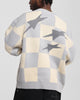 Loiter Checker Knit Sweater Grey/Off White