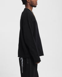 Loiter Chopper Long Sleeve Knitted Sweater Black
