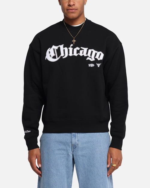 Mitchell & Ness Chicago Bulls Field To The Court Crewneck Black