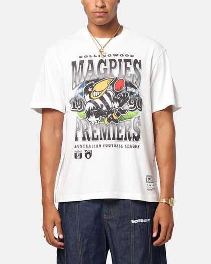 Mitchell & Ness Collingwood Magpies Mascot T-Shirt Vintage White