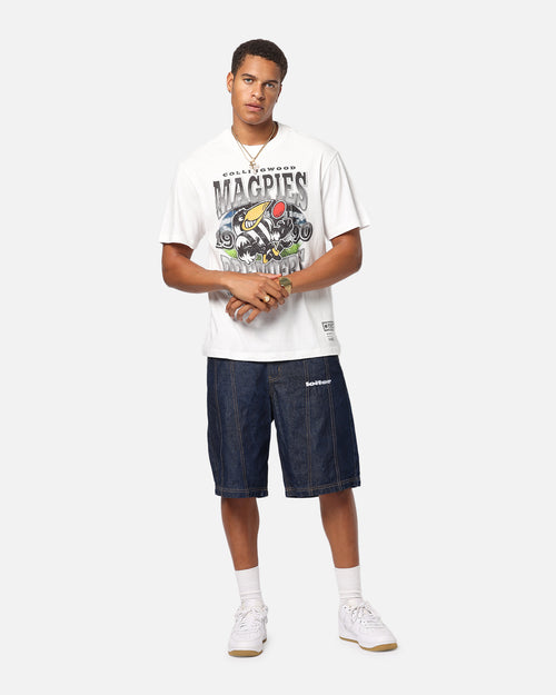 Mitchell & Ness Collingwood Magpies Mascot T-Shirt Vintage White