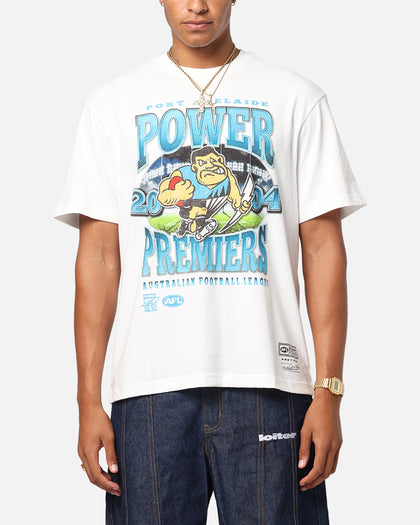 Mitchell & Ness Port Adelaide Power Mascot T-Shirt Vintage White