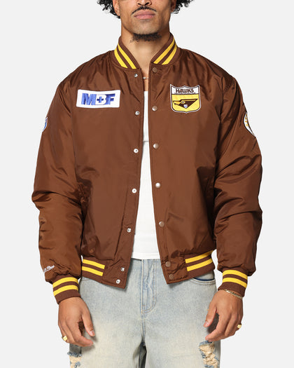 Mitchell & Ness Hawthorn Hawks Team Bomber Jacket Brown
