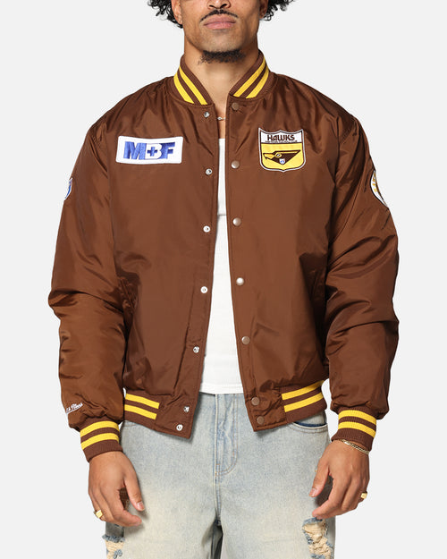 Mitchell & Ness Hawthorn Hawks Team Bomber Jacket Brown
