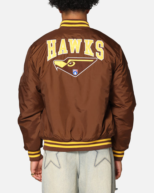 Mitchell & Ness Hawthorn Hawks Team Bomber Jacket Brown