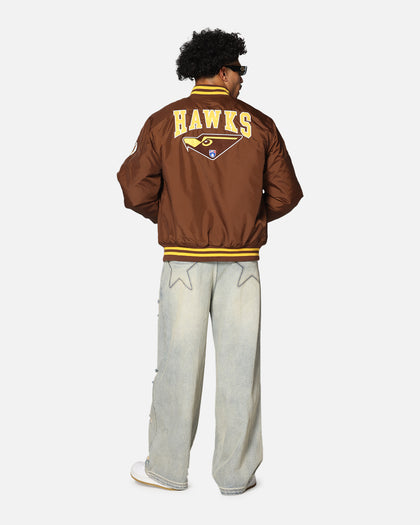 Mitchell & Ness Hawthorn Hawks Team Bomber Jacket Brown