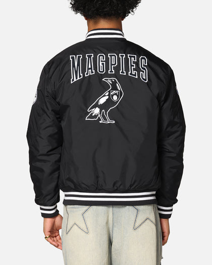 Mitchell & Ness Collingwood Magpies Team Bomber Jacket Solid Black