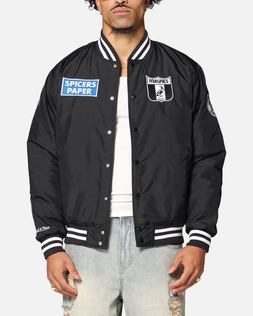 Mitchell & Ness Collingwood Magpies Team Bomber Jacket Solid Black