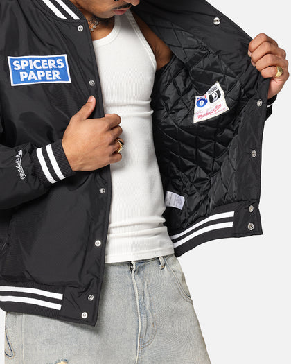 Mitchell & Ness Collingwood Magpies Team Bomber Jacket Solid Black