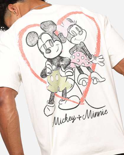 Goat Crew Disney’s Mickey Mouse & Minnie Mouse Heavy T-Shirt Off White