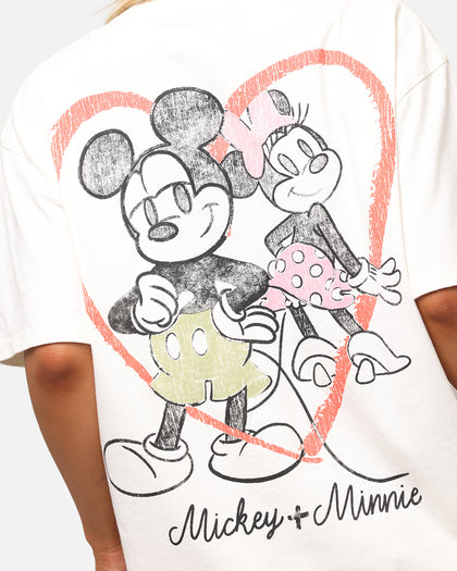 Goat Crew Disney’s Mickey Mouse & Minnie Mouse Heavy T-Shirt Off White