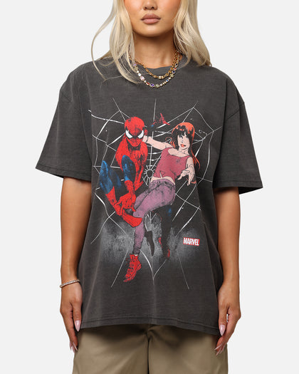 Goat Crew Marvel’s Spider-Man Peter Parker & MJ Heavy T-Shirt Black Wash