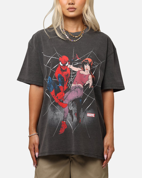 Goat Crew Marvel’s Spider-Man Peter Parker & MJ Heavy T-Shirt Black Wash