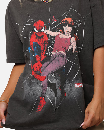 Goat Crew Marvel’s Spider-Man Peter Parker & MJ Heavy T-Shirt Black Wash