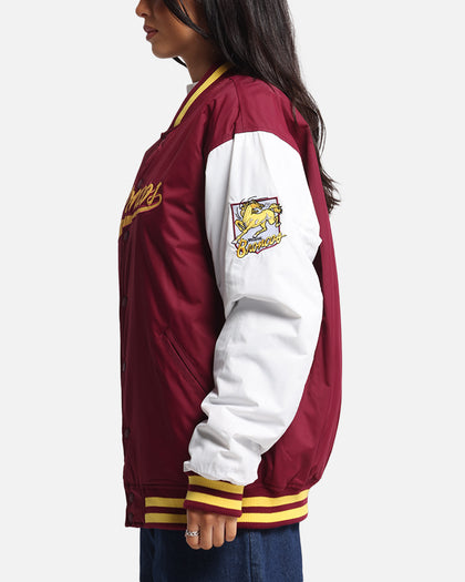 Bleacher Athletic Brisbane Broncos NRL 1908 Baseball Varsity Jacket Official Team Colour