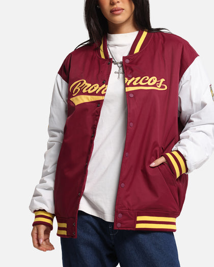 Bleacher Athletic Brisbane Broncos NRL 1908 Baseball Varsity Jacket Official Team Colour