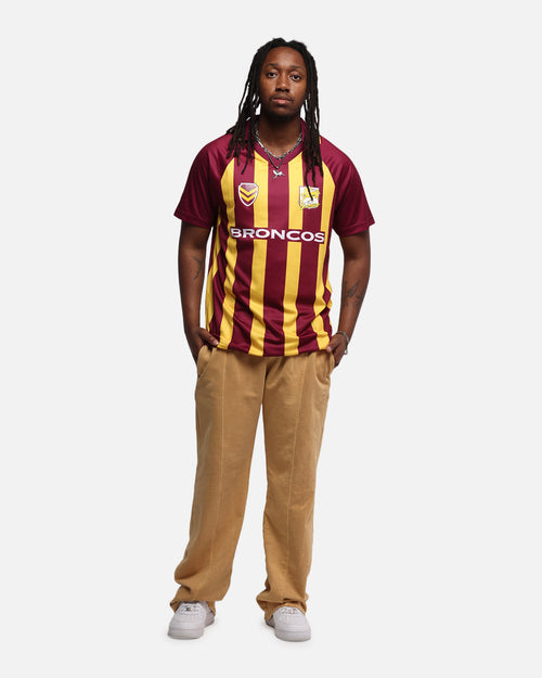 Bleacher Athletic Brisbane Broncos NRL 1908 Collared T-Shirt Official Team Colour