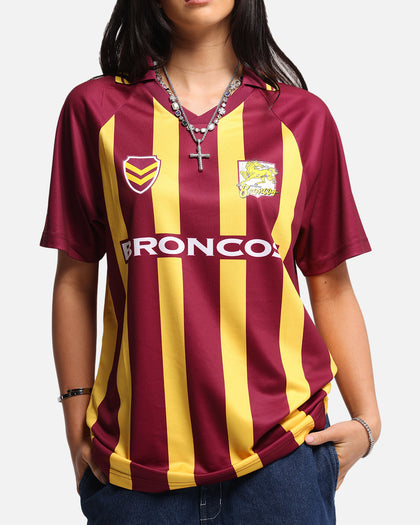 Bleacher Athletic Brisbane Broncos NRL 1908 Collared T-Shirt Official Team Colour