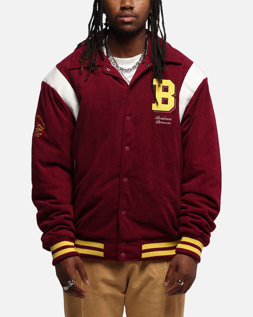 Bleacher Athletic Brisbane Broncos NRL 1908 Corduroy Varsity Jacket Official Team Colour
