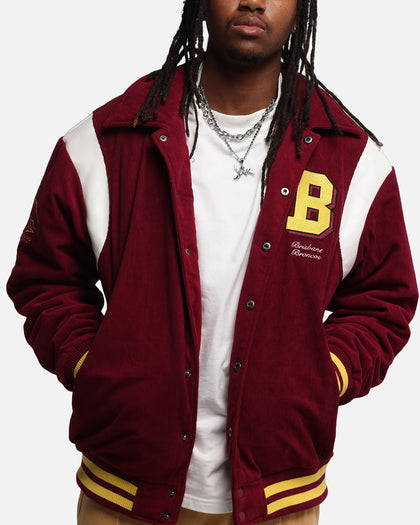 Bleacher Athletic Brisbane Broncos NRL 1908 Corduroy Varsity Jacket Official Team Colour