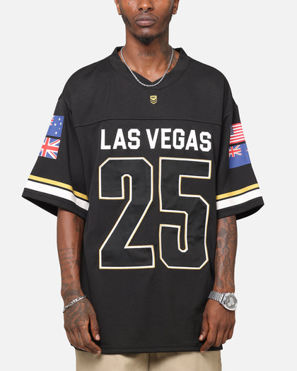 Bleacher Athletic NRL 2025 Las Vegas Round Grid Iron T-Shirt Black