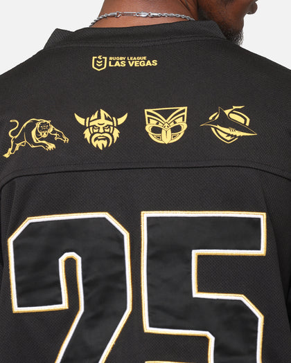 Bleacher Athletic NRL 2025 Las Vegas Round Grid Iron T-Shirt Black