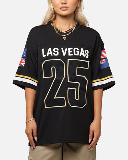 Bleacher Athletic NRL 2025 Las Vegas Round Grid Iron T-Shirt Black