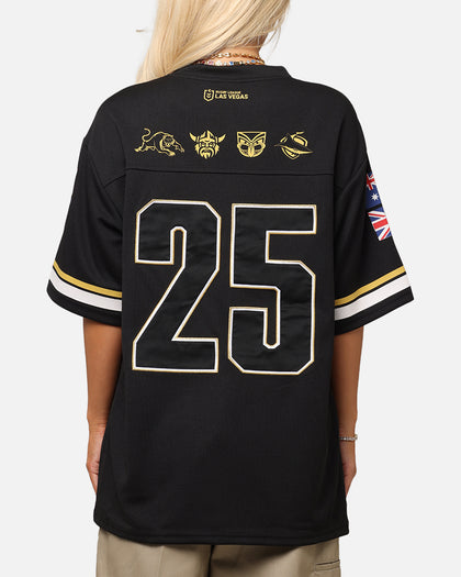 Bleacher Athletic NRL 2025 Las Vegas Round Grid Iron T-Shirt Black