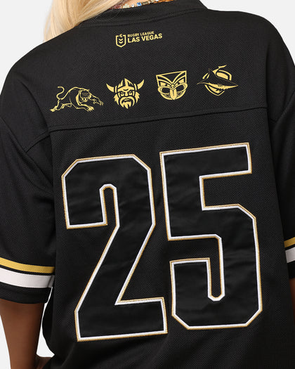 Bleacher Athletic NRL 2025 Las Vegas Round Grid Iron T-Shirt Black