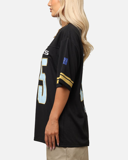 Bleacher Athletic Cronulla Sutherland Sharks NRL 2025 Las Vegas Round Grid Iron T-Shirt Official Team Colour