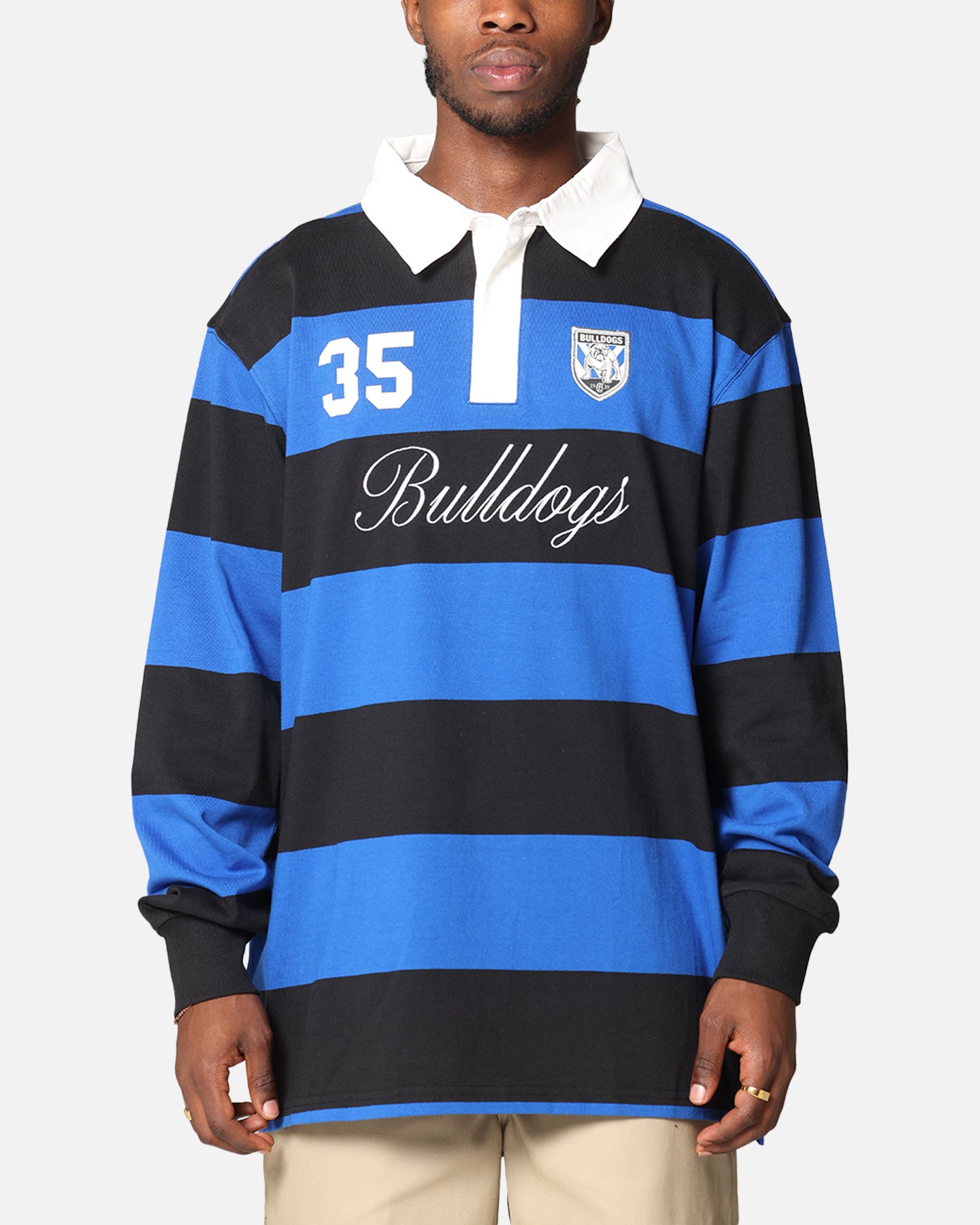 Canterbury バンクスタウン ブルドッグス ラガーシャツ　ユニフォーム Bleacher Athletic Canterbury-Bankstown Bulldogs NRL Stripe Rugby