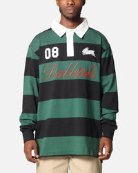 Bleacher Athletic South Sydney Rabbitohs NRL Stripe Rugby Polo Shirt Official Team Colour