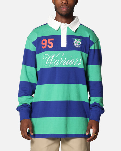 Bleacher Athletic New Zealand Warriors NRL Stripe Rugby Polo Shirt Official Team Colour