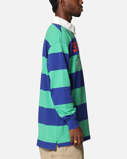 Bleacher Athletic New Zealand Warriors NRL Stripe Rugby Polo Shirt Official Team Colour