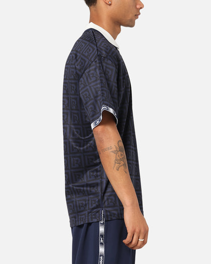 Reebok Monogram Football Polo T-Shirt Navy