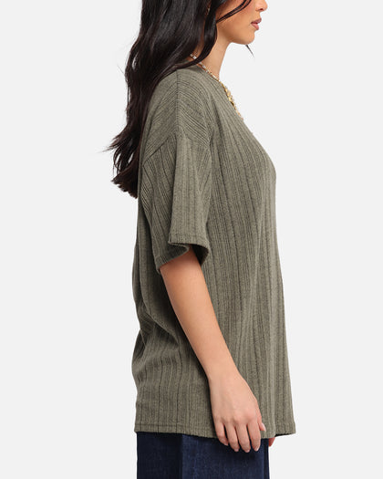 XXIII Rib Knit T-Shirt Olive Marle
