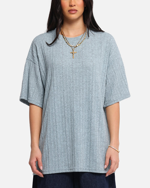 XXIII Rib Knit T-Shirt Blue Marle